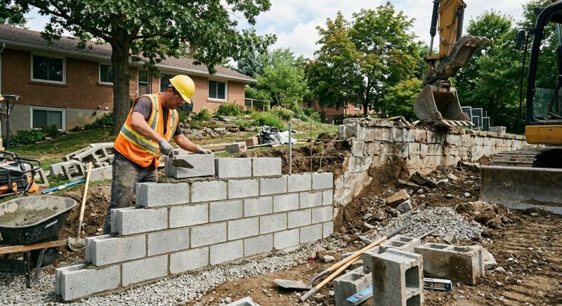 Masonry Wall Installation in West Hartford, CT